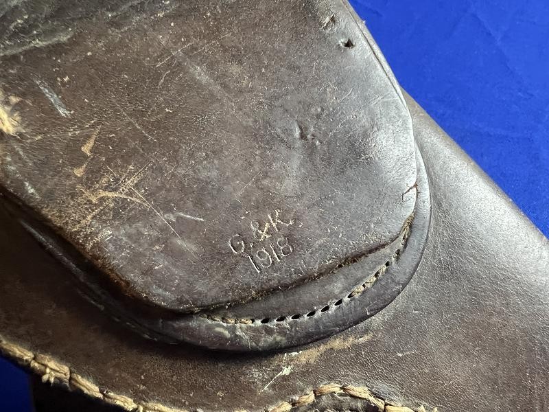 WWI US Service Revolver Graton Knight marked 1908 Leather Holster