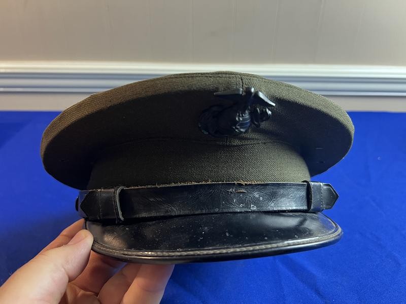 WW2 USMC VISOR CAP DATED 1944 MADE BY GD CAUTHON