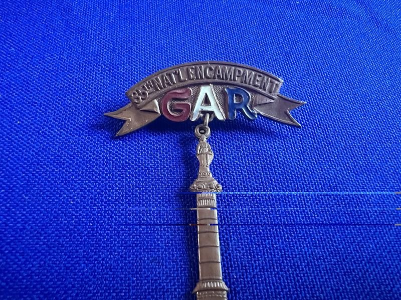 BADGE FOR 1901 GAR REUNION IN CLEVELAND 35th ENCAMPMENT