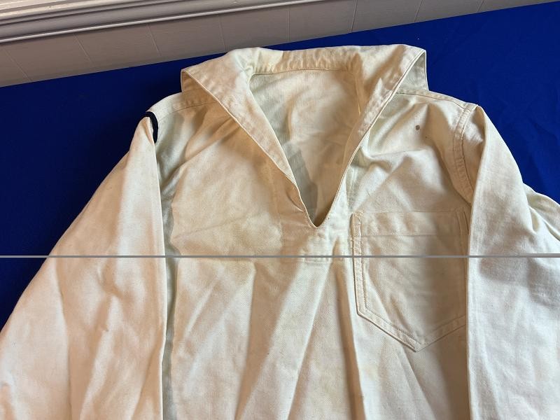 WW2 US NAVY WHITE JUMPER SAILOR ID TO D.M. BLAIR