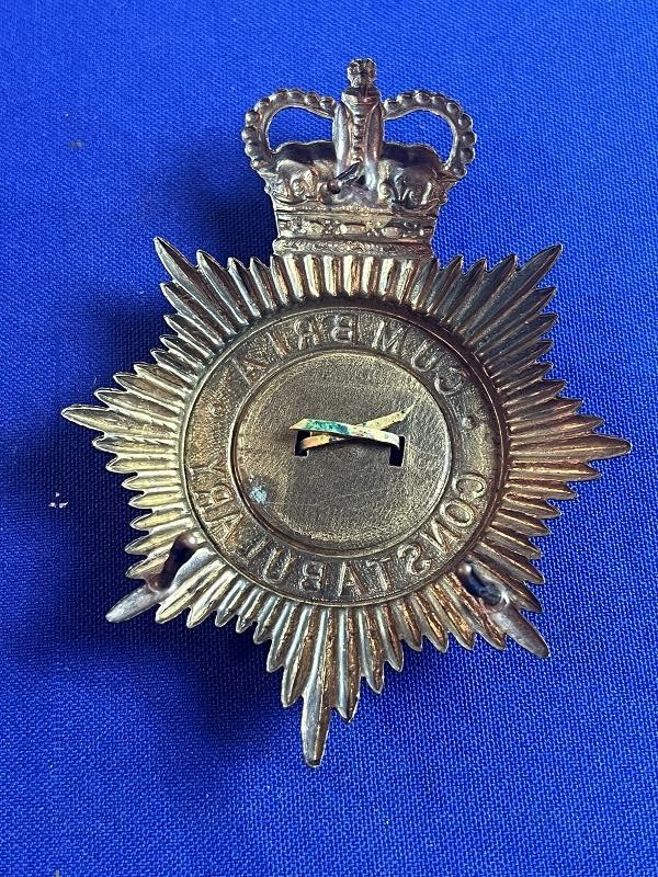 WWII ERA CUMBRIA CONSTABULARY HELMET PLATE HAT BADGE