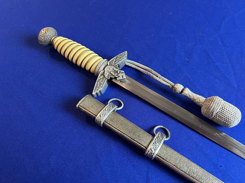 Original WW2 German Luftwaffe Officer's Dress Dagger with Scabbard & Portepee