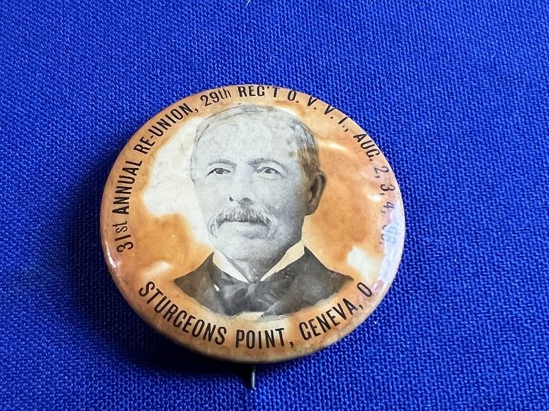 29TH REGIMENT OVVI 31ST ANNUAL REUNION CELLULOID BADGE GAR OHIO VOLUNTEERS