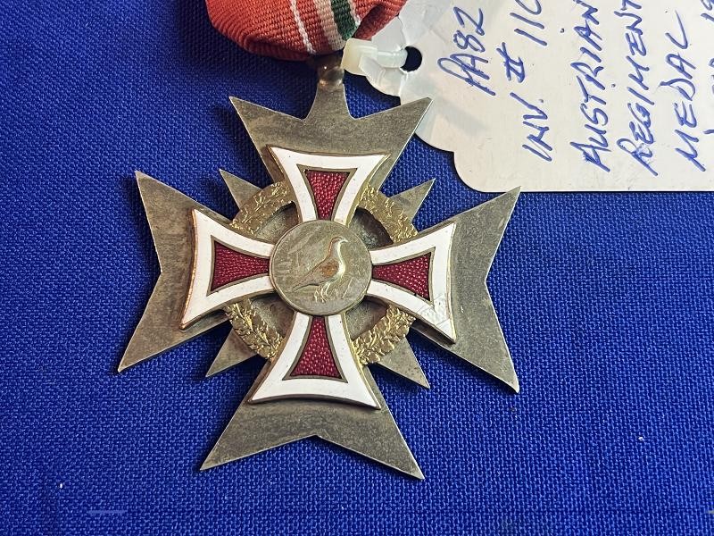 WW2 Era 1938 Austrian Regimental Medal Large Coined Silver