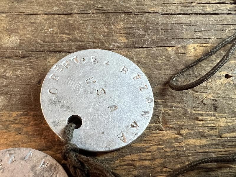 WW1 WWI US DOG TAGS ROBERT E REZANKA # 4247908