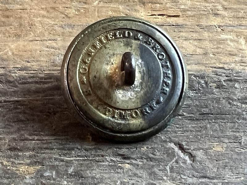 Beautiful Confederate Virginia Coat Button Canfield Bro 1850's RMDC Backmark