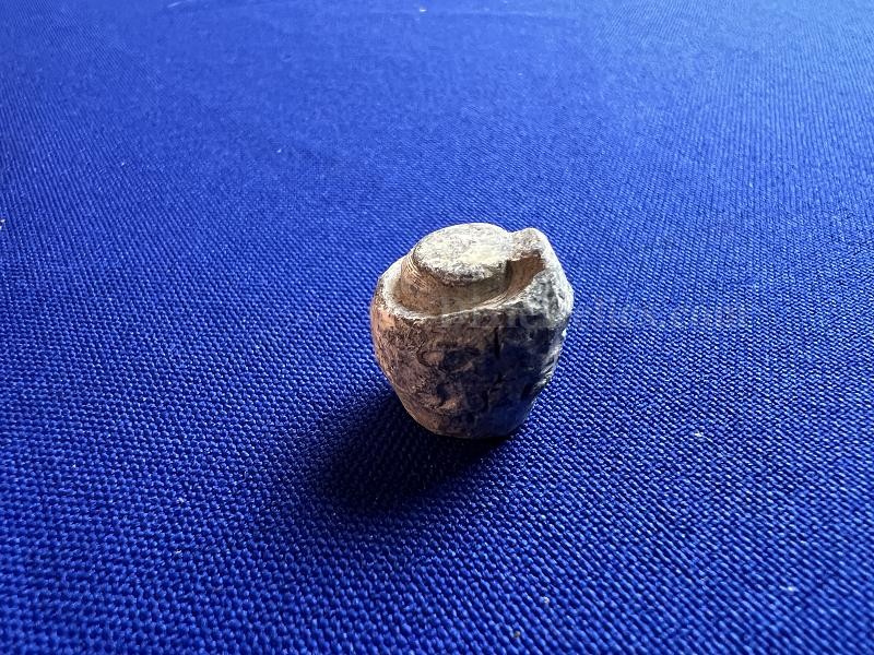 DUG CIVIL WAR CARVED LEAD NIPPLE PROTECTOR DALTON WINTER CAMP