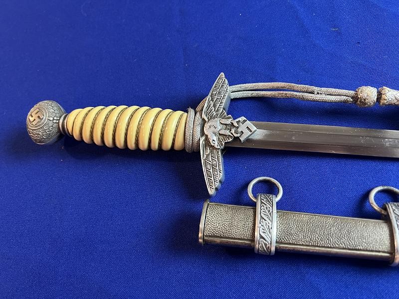 Original WW2 German Luftwaffe Officer's Dress Dagger with Scabbard & Portepee