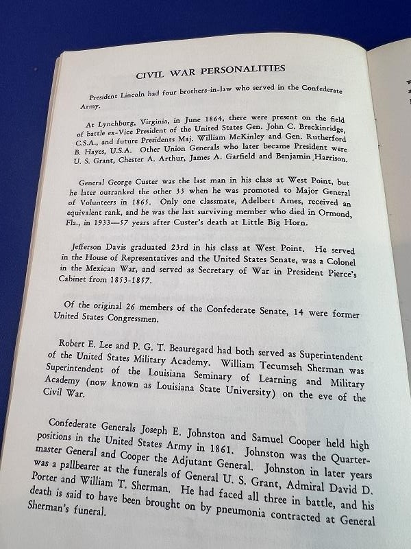 FACTS ABOUT THE CIVIL WAR PUBLISHED BY THE STONEWALL JACKSON MEMORIAL INC.
