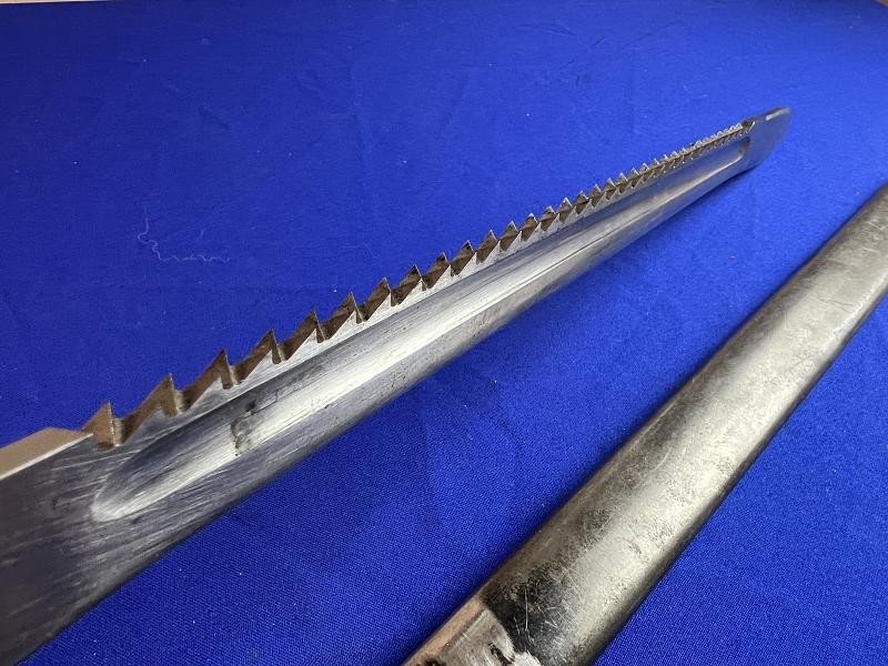SWISS M1914 PIONEER SAWBACK BAYONET AND SCABBARD