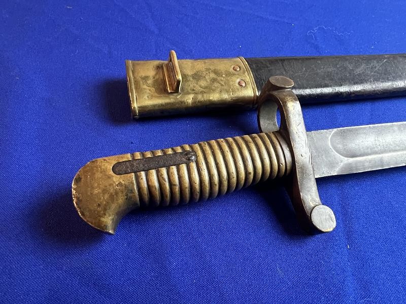 US M1855 SABER BAYONET W/ SCABBARD, FOR M1841 “MISSISSIPPI RIFLE