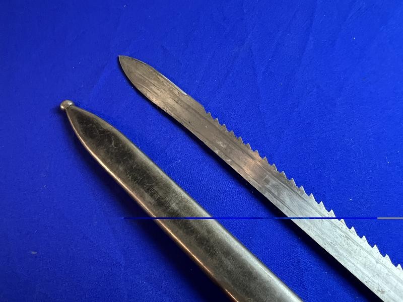 SWISS M1914 PIONEER SAWBACK BAYONET AND SCABBARD