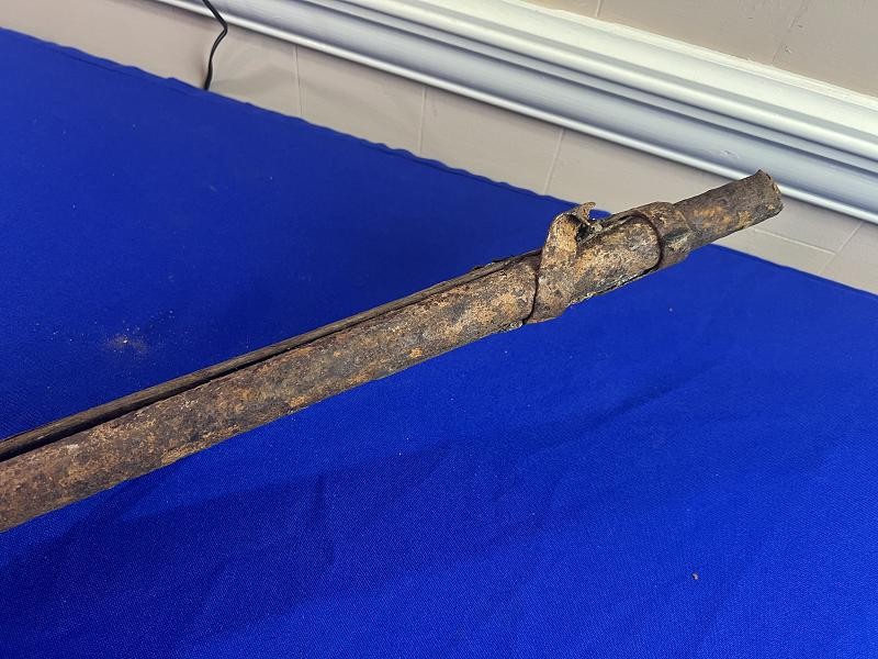 JAMES RIVER RECOVERED AUSTRIAN LORENZ RIFLE BARREL WITH PART STOCK AND RAMROD