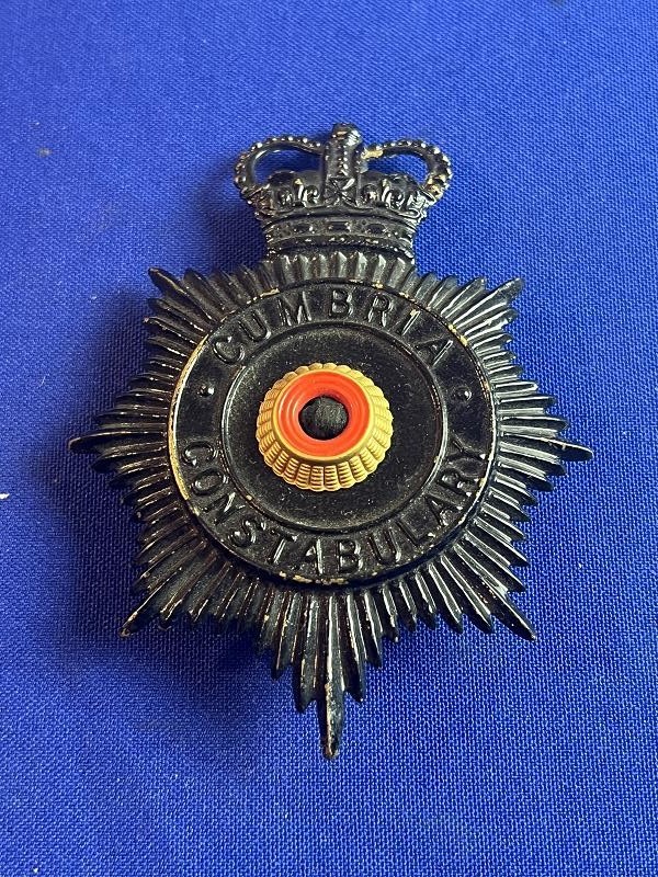 WWII ERA CUMBRIA CONSTABULARY HELMET PLATE HAT BADGE
