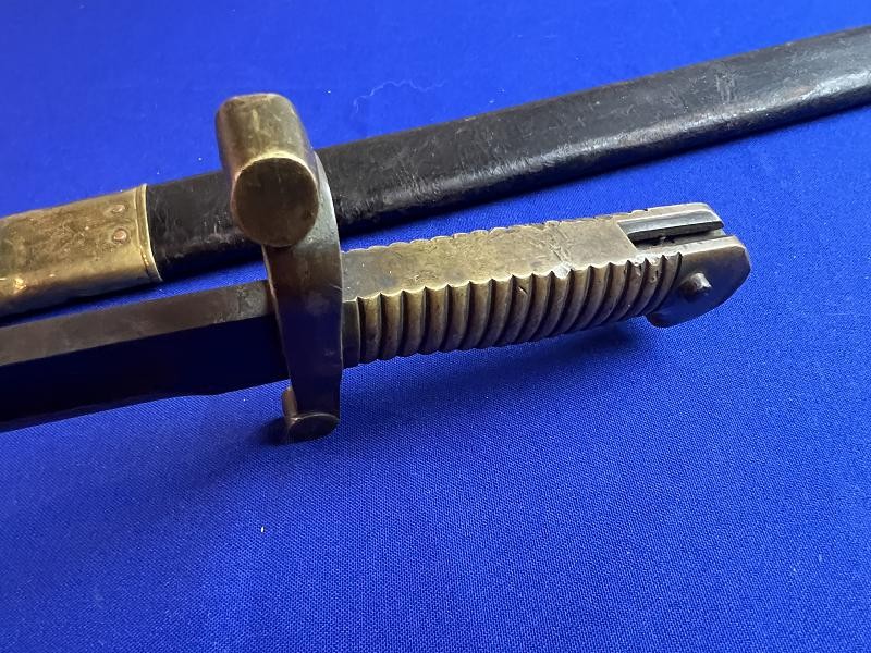 US M1855 SABER BAYONET W/ SCABBARD, FOR M1841 “MISSISSIPPI RIFLE