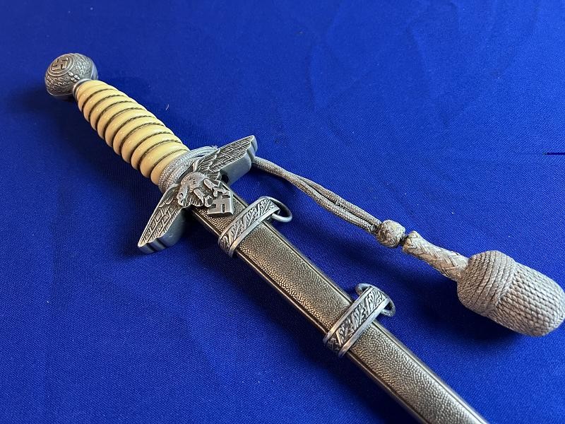 Original WW2 German Luftwaffe Officer's Dress Dagger with Scabbard & Portepee