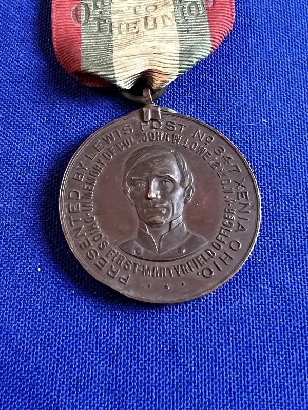 CIVIL WAR UNION VETERAN DELEGATE 44TH ANNUAL ENCAMPMENT GAR JUNE 1910 XENIA OHIO MEDAL RIBBON