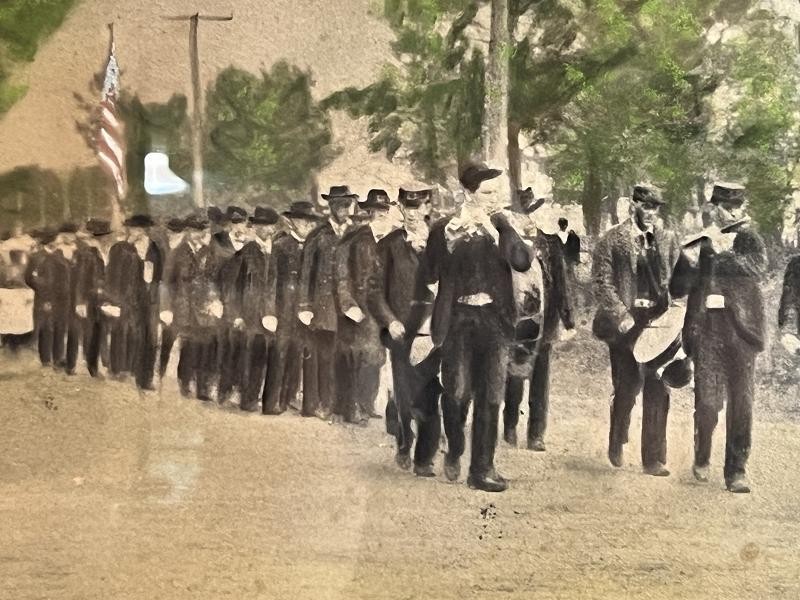 CIVIL WAR US VETERAN SOLDIERS WATERCOLOR HIGHLIGHTED PHOTOGRAPH