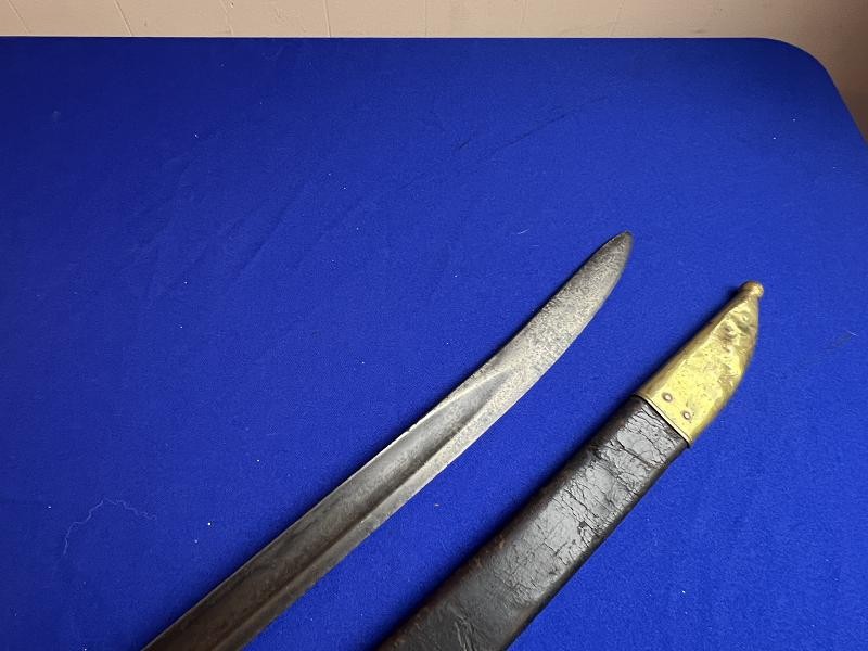 US M1855 SABER BAYONET W/ SCABBARD, FOR M1841 “MISSISSIPPI RIFLE