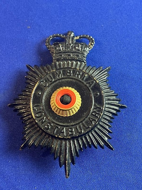WWII ERA CUMBRIA CONSTABULARY HELMET PLATE HAT BADGE