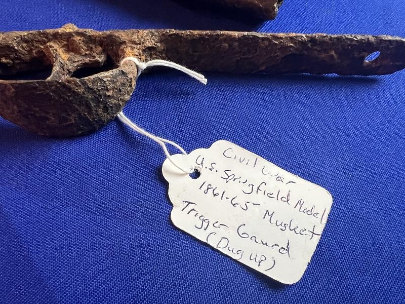 EXCAVATED SECTION OF A SWORD SCABBARD AND A SPRINGFIELD TRIGGERGUARD DALTON GA