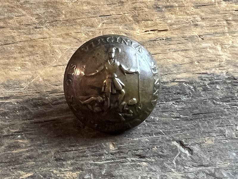 EXC Non Dug Confederate Virginia Coat Button Scovill RMDC Backmark