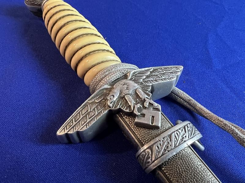 Original WW2 German Luftwaffe Officer's Dress Dagger with Scabbard & Portepee