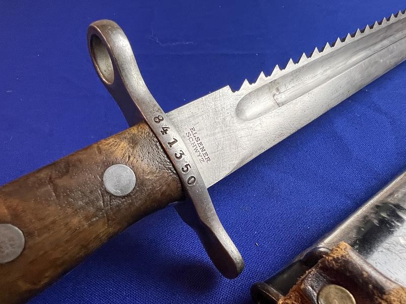 SWISS M1914 PIONEER SAWBACK BAYONET AND SCABBARD