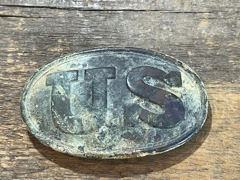 Dug US M-1839 Enlisted Man’s Puppy Paw Belt Buckle Maker Marked WH SMITH