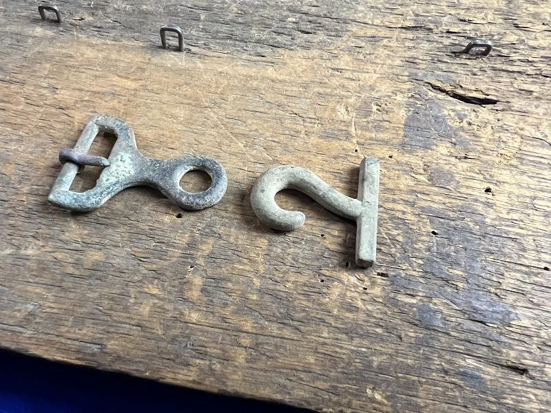 DUG ISAACS CAMPBELL CONFEDERATE KNAPSACK BUCKLE & HOOK