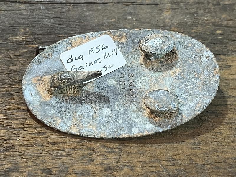 Dug US M-1839 Enlisted Man’s Puppy Paw Belt Buckle Maker Marked WH SMITH