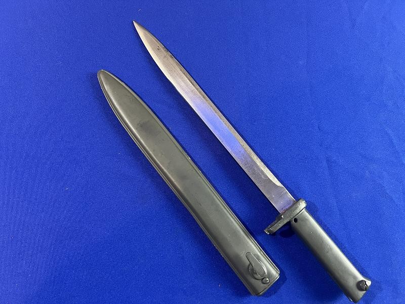 Fine WW1 Imperial German Ersatz Bayonet Made By FAG with High Ears & a Steel Scabbard