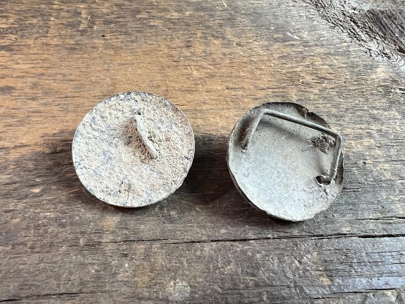 Dug Pair Civil War Bullseye Bridle Rosettes Cavalry Recovered Brandy Station Virginia