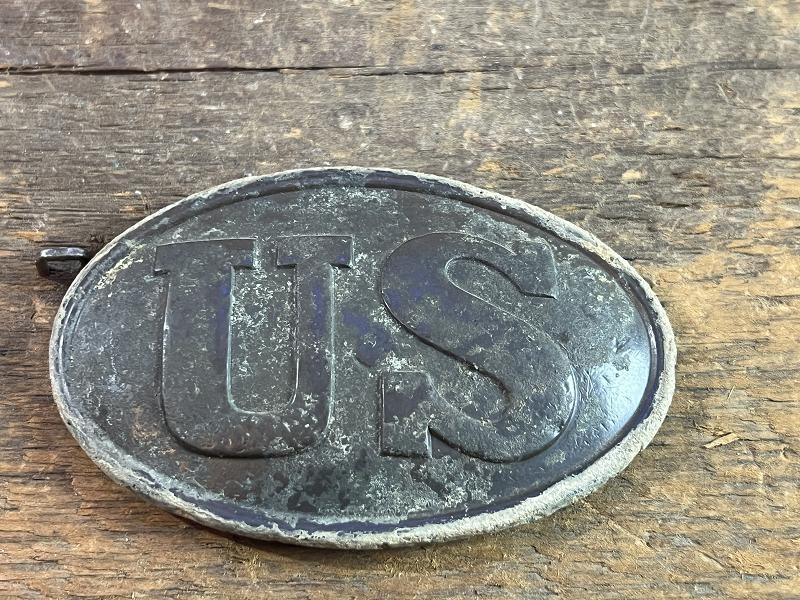 Dug US M-1839 Belt Plate Watertown NY Arsenal Contract Pattern with Soldiers Intials