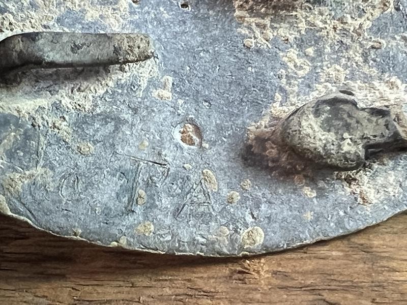 Dug US M-1839 Belt Plate Watertown NY Arsenal Contract Pattern with Soldiers Intials