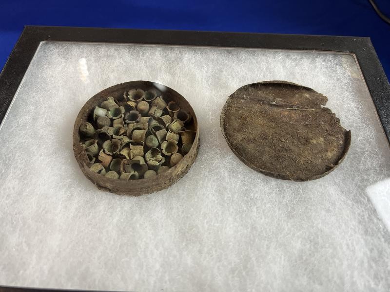 Civil War Dug Percussion Cap Tin with Caps Kolb Farm Marietta Ga