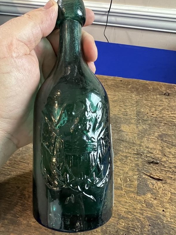 Fine Green George Gemenden Savannah Georgia Confederate Soda Bottle