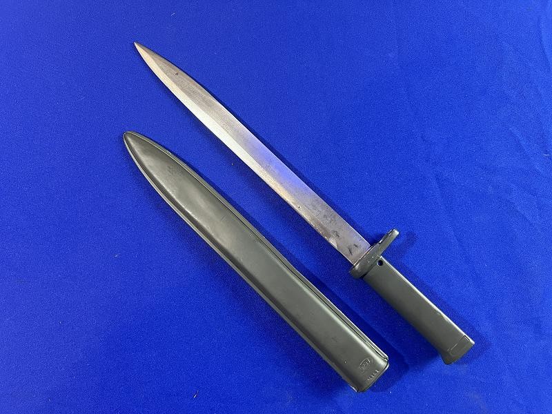 Fine WW1 Imperial German Ersatz Bayonet Made By FAG with High Ears & a Steel Scabbard