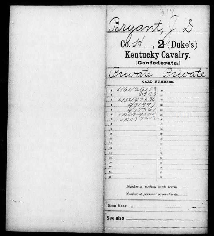 Southern Cross and Grouping of Soldier Who Fought for General John Hunt Morgan