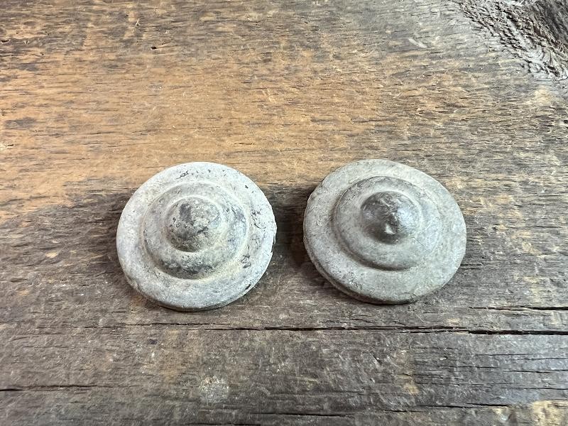 Dug Pair Civil War Bullseye Bridle Rosettes Cavalry Recovered Brandy Station Virginia