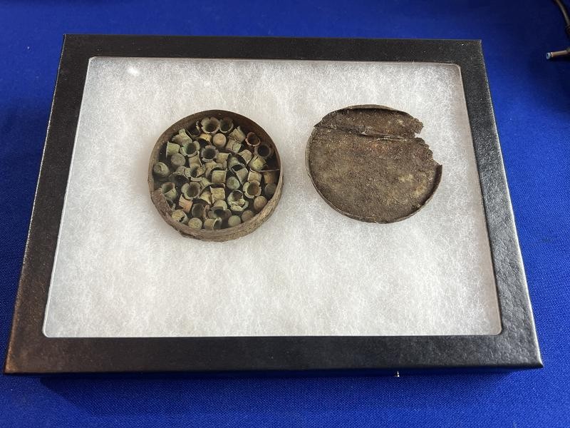 Civil War Dug Percussion Cap Tin with Caps Kolb Farm Marietta Ga