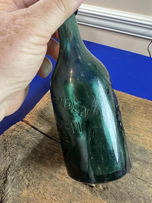 Fine Green George Gemenden Savannah Georgia Confederate Soda Bottle
