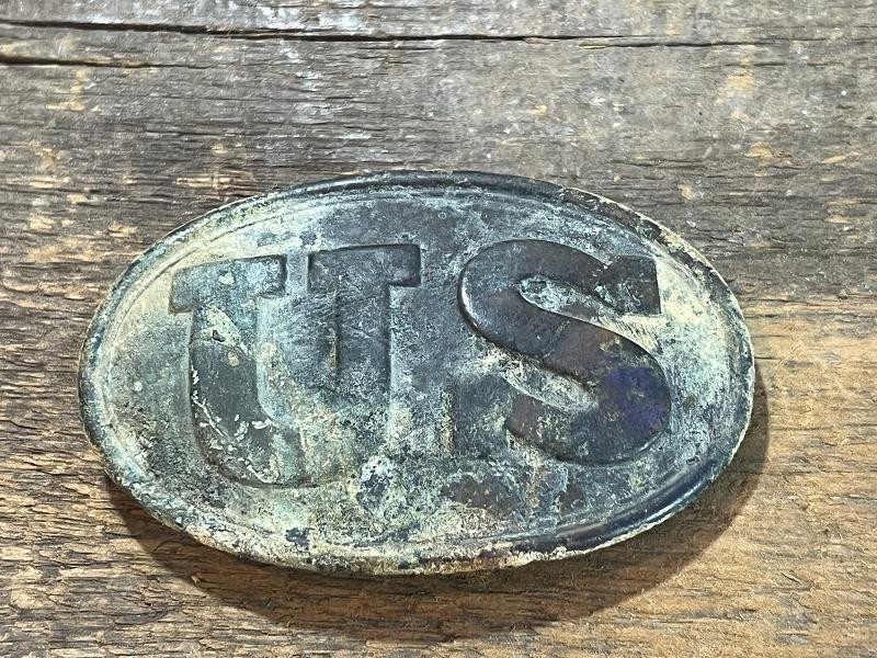 Dug US M-1839 Enlisted Man’s Puppy Paw Belt Buckle Maker Marked WH SMITH