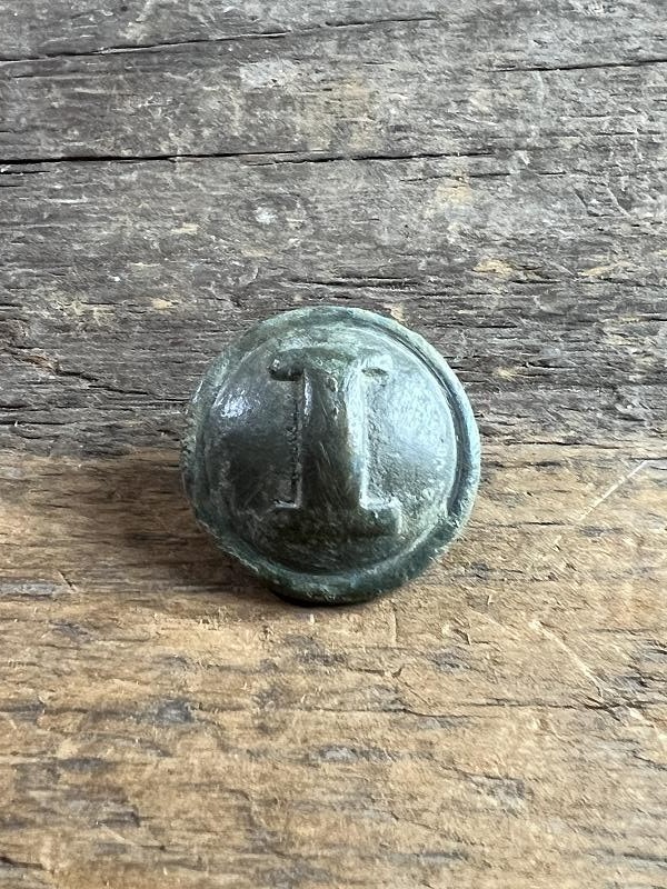 DUG CIVIL WAR CONFEDERATE CAST I INFANTRYMAN'S COAT BUTTON KENNESAW MNT GA
